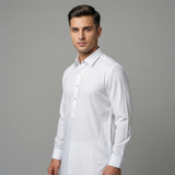 Classic Off White Kameez & Shalwar