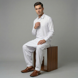 Classic Off White Kameez & Shalwar