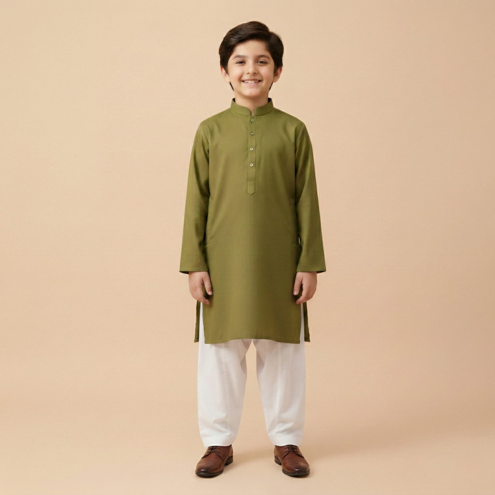 Olive Classic Kurta Trouser