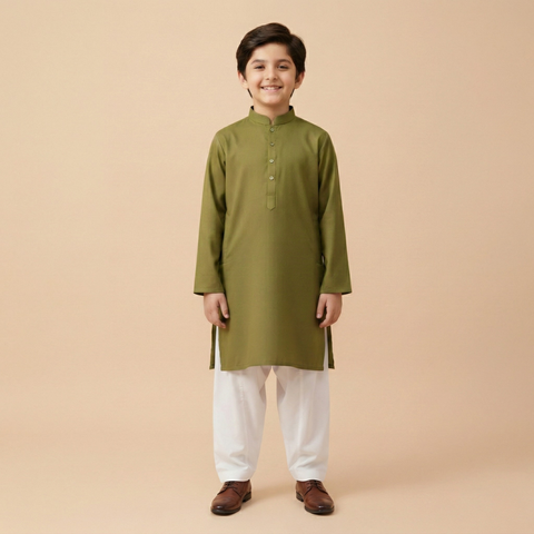 Olive Classic Kurta Trouser