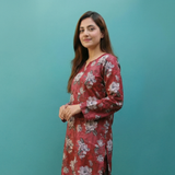 Crimson Floral Summer Dress