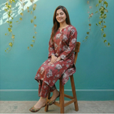 Crimson Floral Summer Dress
