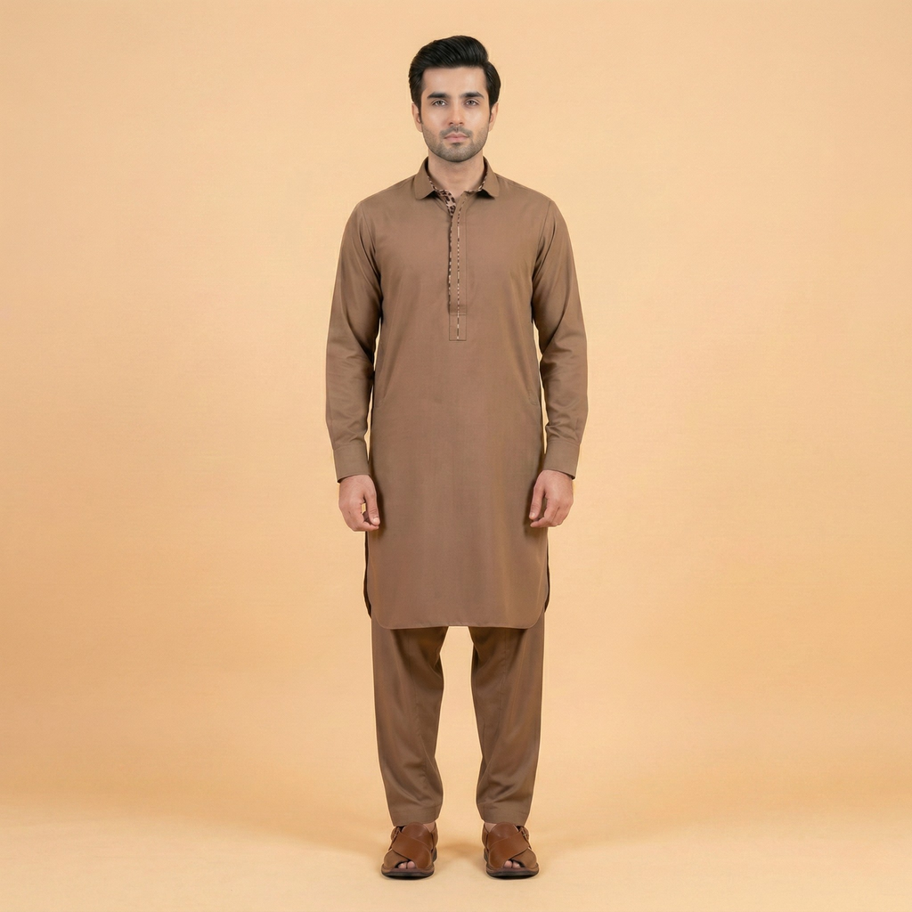 Classic Brown Kameez & Shalwar