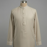 Embroidered Beige Kameez & Shalwar