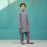 Elegant Grey Embroidered Kurta Trouser