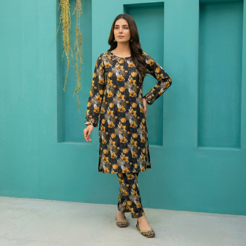 Midnight Floral Lawn Dress