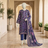 Purple Floral Printed Lawn Suit