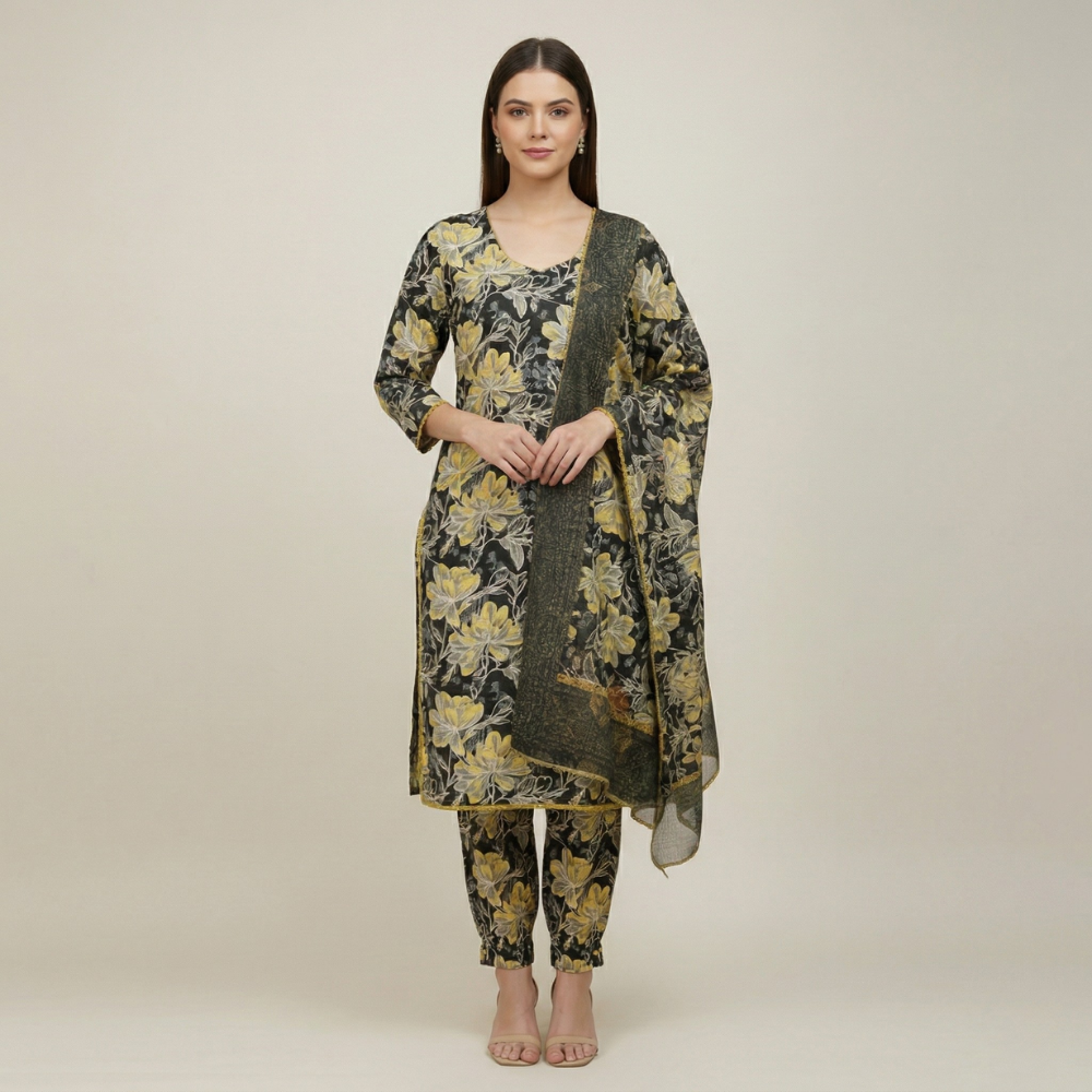 Midnight Floral Lawn