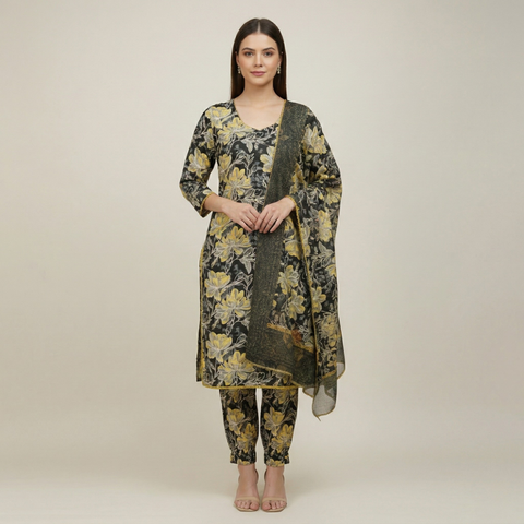 Midnight Floral Lawn