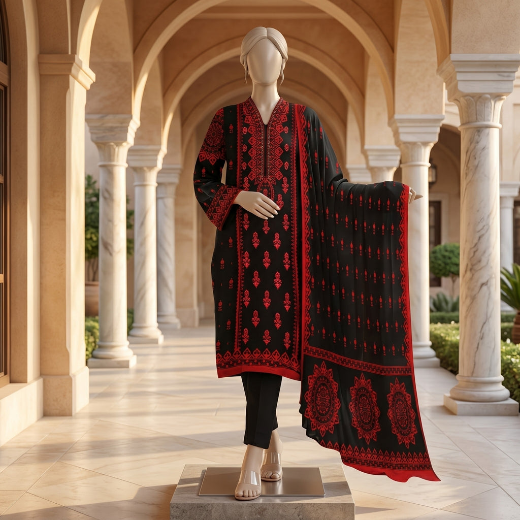 Black Red Lawn Suit