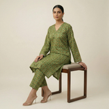 Olive Printed Elegance