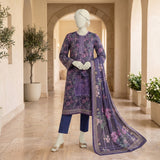 Purple Floral Printed Lawn Suit