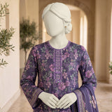 Purple Floral Printed Lawn Suit