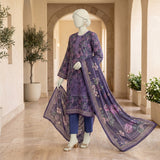 Purple Floral Printed Lawn Suit