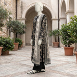 Black White Embroidered Printed Lawn Suit