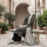 Black White Embroidered Printed Lawn Suit