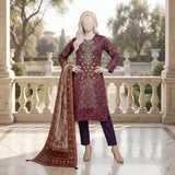 Maroon Printed Ready-to-Wear Lawn Suit