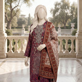 Maroon Printed Ready-to-Wear Lawn Suit