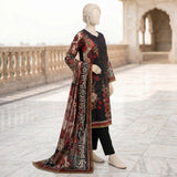 Black Floral Printed Lawn Suit