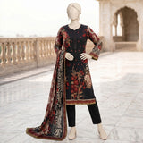 Black Floral Printed Lawn Suit