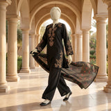 Black Embroidered Farshi Shalwar Suit