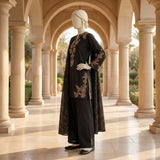 Black Embroidered Farshi Shalwar Suit