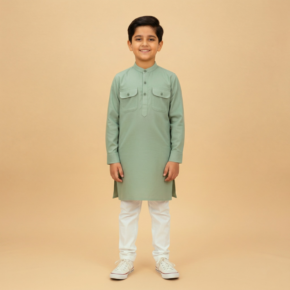 Sage Pocket Kurta Trouser