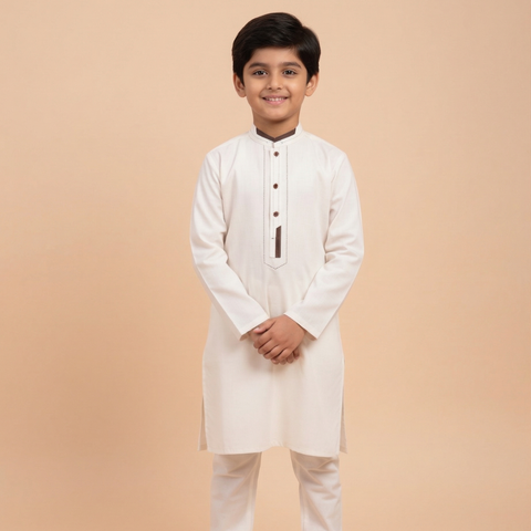 Classic Ivory Kids Kurta Trouser