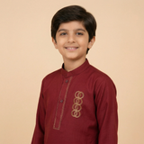 Maroon Classic Kids Kurta Trouser