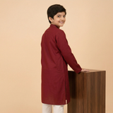 Maroon Classic Kids Kurta Trouser