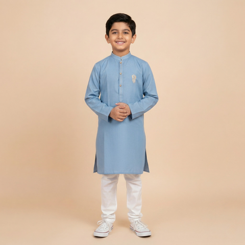 Blue Heritage Kids Kurta Trouser