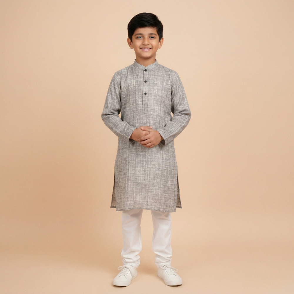 Grey Classic Kids Kurta Trouser