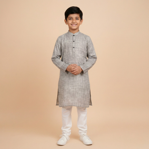 Grey Classic Kids Kurta Trouser
