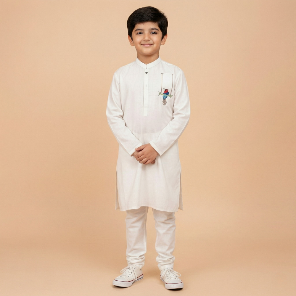 Bird Motif Kurta Trouser