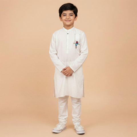Bird Motif Kurta Trouser