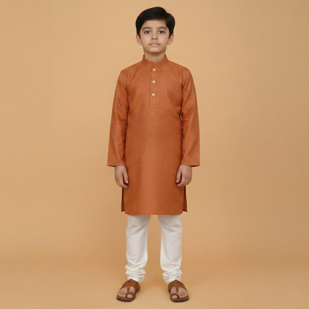 Orange Classic Kurta Trouser
