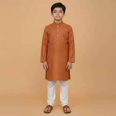 Orange Classic Kurta Trouser