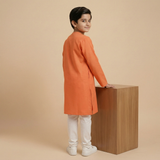 Orange Embroidered Kurta Trouser