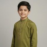 Olive Embroidery Kurta Trouser