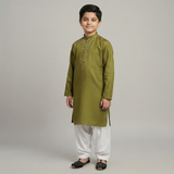 Olive Embroidery Kurta Trouser