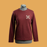 Maroon Embroidered Sweatshirt